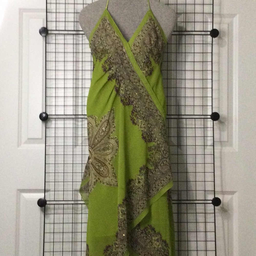 Cute &sexy open back double wrap maxi dress.